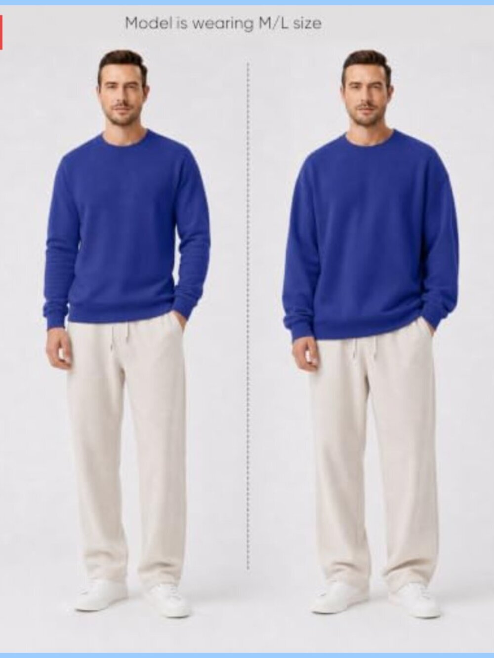 Men's Fleece Lined Crewneck Pullover Sweatshirt Heavyweight Winter - Picture 4 of 6